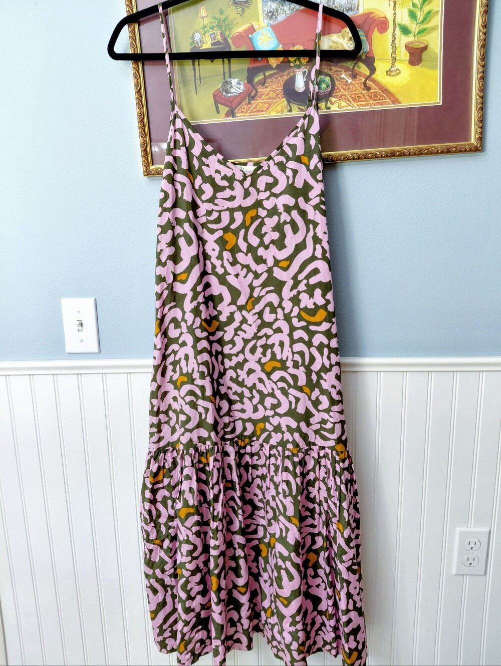 gorman CLAIRE JOHNSON Medusa's Hair Midi Dress Size 14 Pink Green Brown Orange